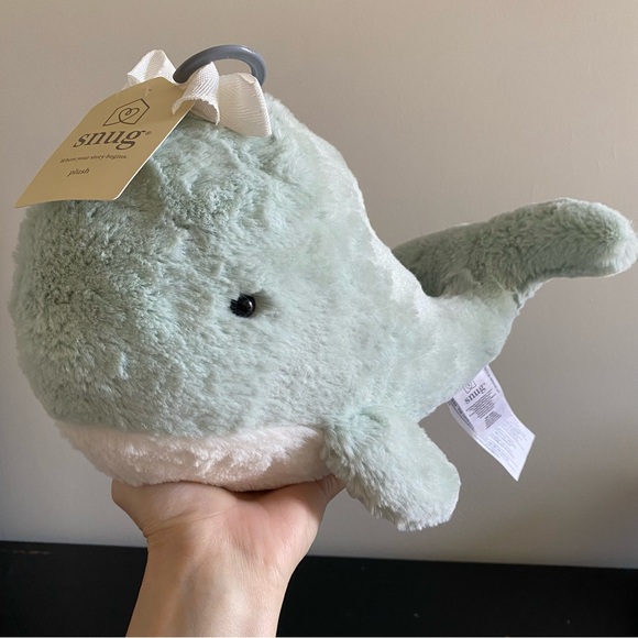 New SNUG Whale Plush Super Soft Baby Gift Pale Seafoam Green Blue - Picture 7 of 7